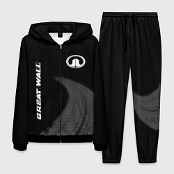 Костюм мужской Great Wall speed на темном фоне со следами шин: на, цвет: 3D-черный