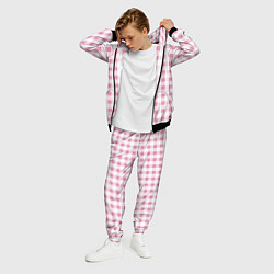 Костюм мужской Барби-розовый: клетка, цвет: 3D-черный — фото 2