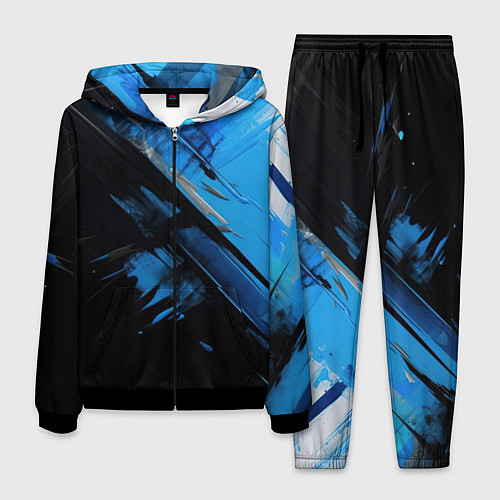 Мужской костюм Черно-синяя краска / 3D-Черный – фото 1
