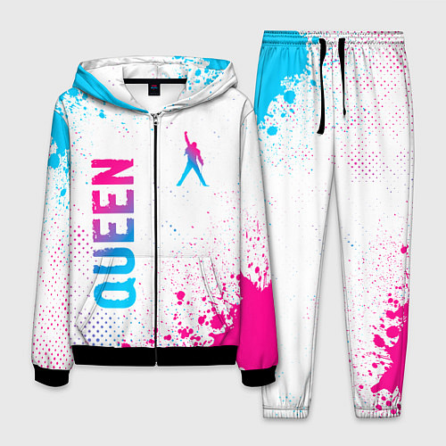 Мужской костюм Queen neon gradient style: надпись, символ / 3D-Черный – фото 1