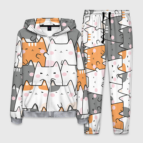 Мужской костюм Семья котиков / 3D-Меланж – фото 1