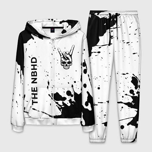 Мужской костюм The Neighbourhood и рок символ на светлом фоне / 3D-Белый – фото 1