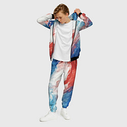 Костюм мужской Белый синий красный, цвет: 3D-черный — фото 2