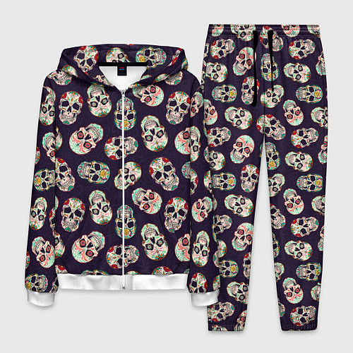 Мужской костюм Узор с черепами Pattern with skulls / 3D-Белый – фото 1