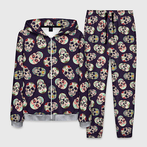 Мужской костюм Узор с черепами Pattern with skulls / 3D-Меланж – фото 1