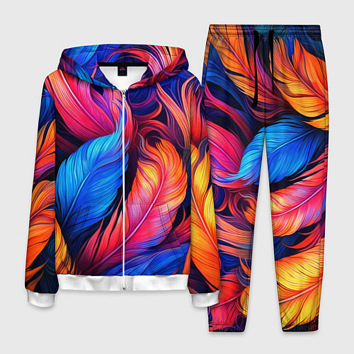 Мужской костюм Экзотические перья / 3D-Белый – фото 1