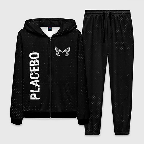 Мужской костюм Placebo glitch на темном фоне: надпись, символ / 3D-Черный – фото 1