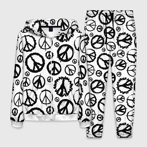 Мужской костюм Many peace logo / 3D-Белый – фото 1