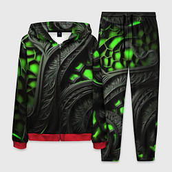 Костюм мужской Green black abstract, цвет: 3D-красный
