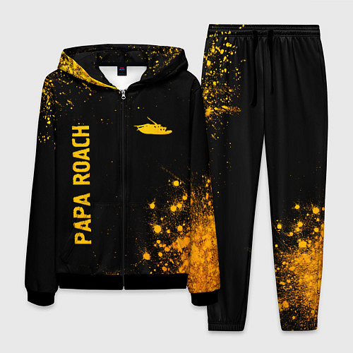Мужской костюм Papa Roach - gold gradient: надпись, символ / 3D-Черный – фото 1