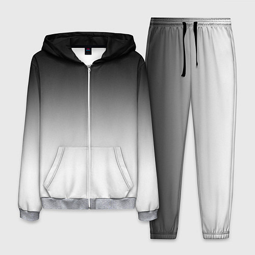 Мужской костюм Black and white gradient / 3D-Меланж – фото 1