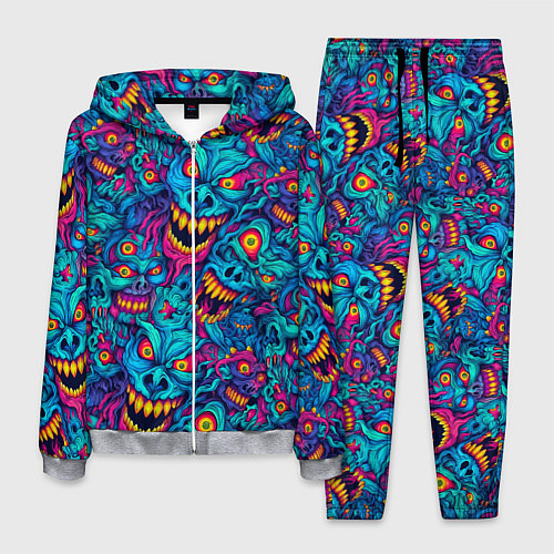 Мужской костюм Неоновые монстры - graffiti art style pattern / 3D-Меланж – фото 1