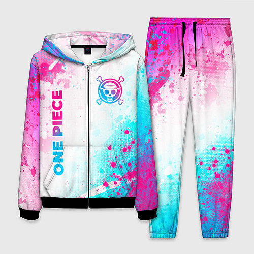 Мужской костюм One Piece neon gradient style: надпись, символ / 3D-Черный – фото 1