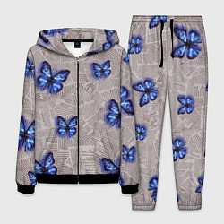 Мужской костюм Газетные обрывки и синие бабочки