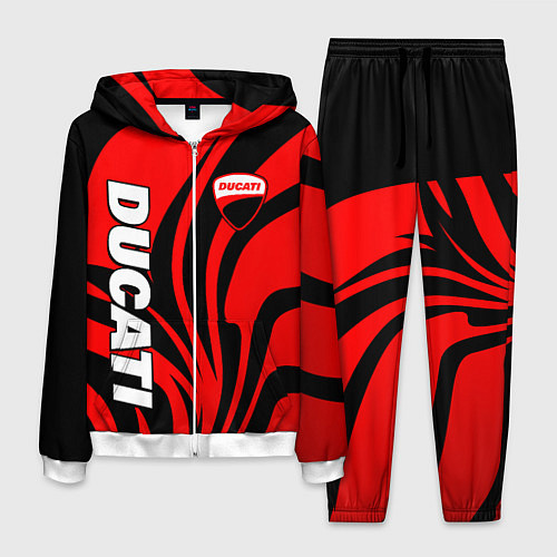 Мужской костюм Ducati - red stripes / 3D-Белый – фото 1