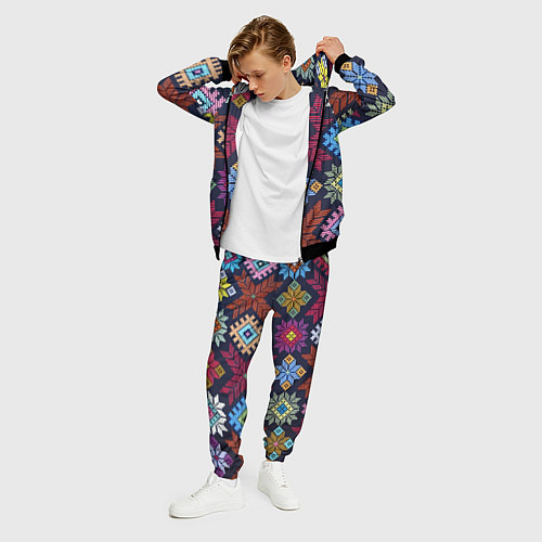 Мужской костюм Орнамент удмуртский / 3D-Черный – фото 3