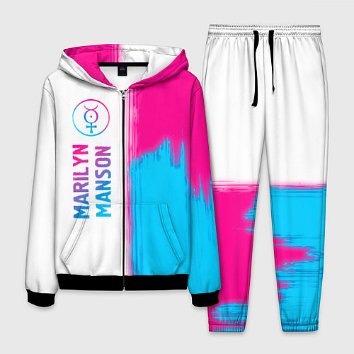 Мужской костюм Marilyn Manson neon gradient style: по-вертикали / 3D-Черный – фото 1