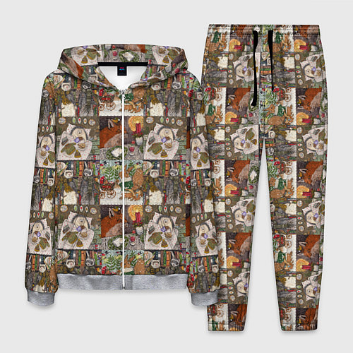 Мужской костюм Милые иллюстрации коллаж / 3D-Меланж – фото 1