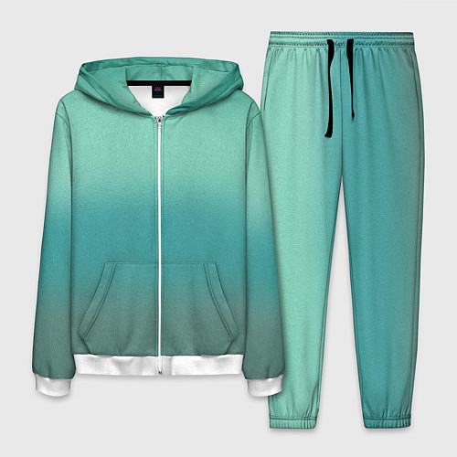 Мужской костюм Бирюзовый фон градиент / 3D-Белый – фото 1