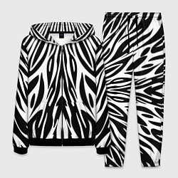 Костюм мужской Черная абстракция зебра, цвет: 3D-черный