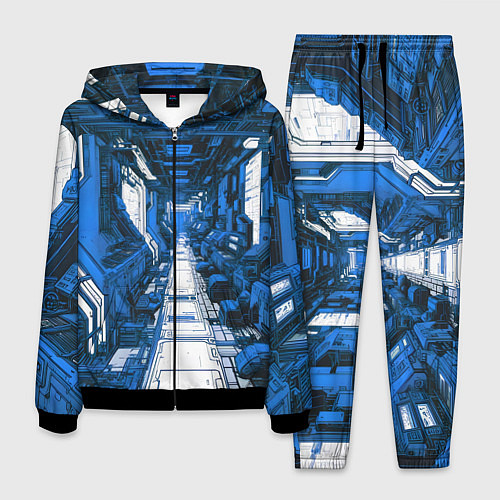 Мужской костюм Синяя комната киберпанк / 3D-Черный – фото 1
