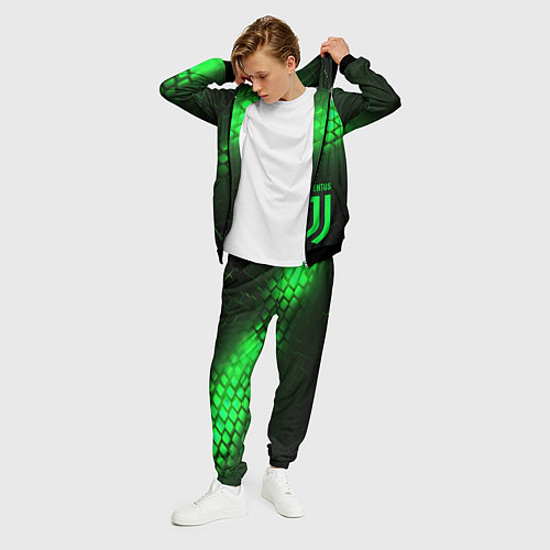 Мужской костюм Juventus green logo neon / 3D-Черный – фото 3