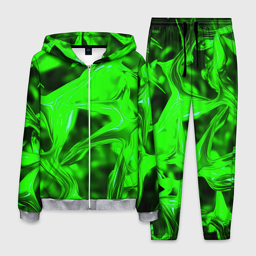 Мужской костюм Зелёная кислотная неоновая коалесценция / 3D-Меланж – фото 1