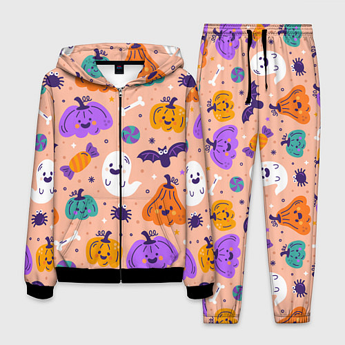 Мужской костюм Halloween - pumpkins and ghosts / 3D-Черный – фото 1