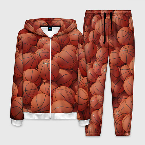 Мужской костюм Узор с баскетбольными мячами / 3D-Белый – фото 1
