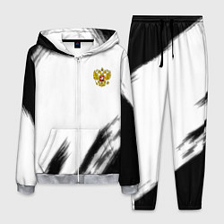 Костюм мужской Russia sport черно белый, цвет: 3D-меланж