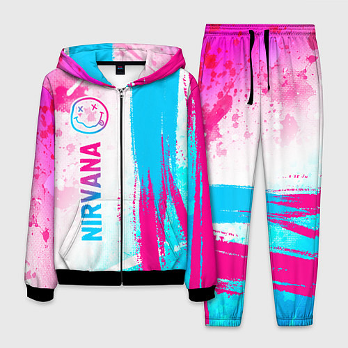 Мужской костюм Nirvana neon gradient style: по-вертикали / 3D-Черный – фото 1