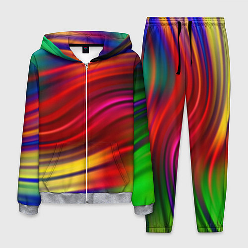 Мужской костюм Разноцветный абстрактный узор волны / 3D-Меланж – фото 1