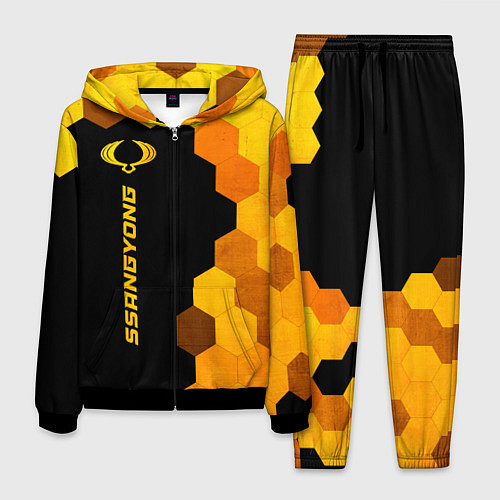 Мужской костюм SsangYong - gold gradient: по-вертикали / 3D-Черный – фото 1