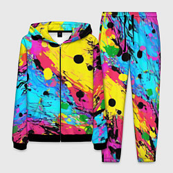 Костюм мужской Цветная абстракция - живопись, цвет: 3D-черный