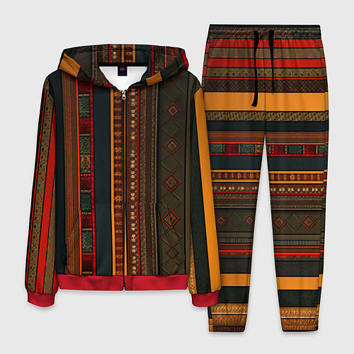 Мужской костюм Этнический узор в вертикальную полоску / 3D-Красный – фото 1