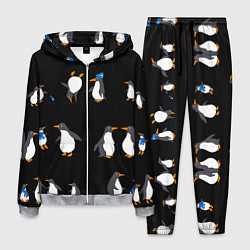 Костюм мужской Веселая семья пингвинов, цвет: 3D-меланж