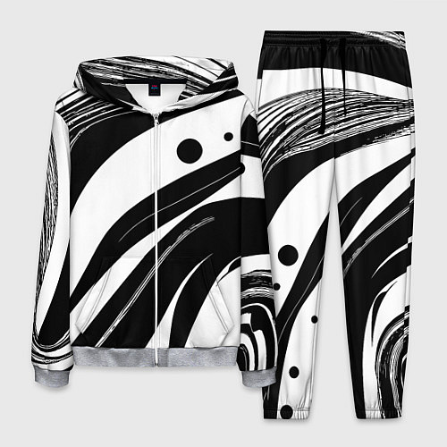 Мужской костюм Abstract black and white composition / 3D-Меланж – фото 1