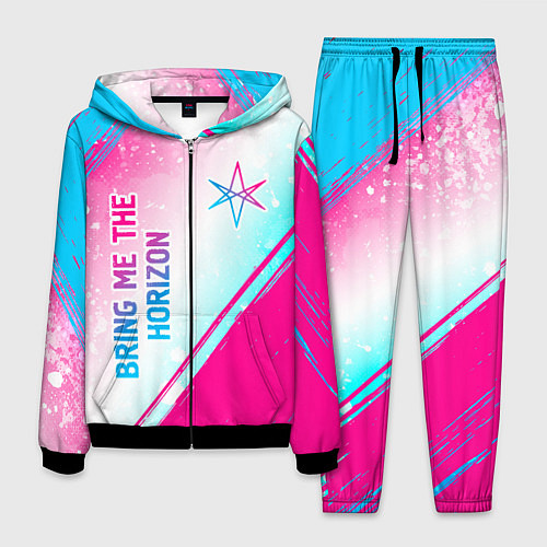 Мужской костюм Bring Me the Horizon neon gradient style вертикаль / 3D-Черный – фото 1