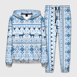 Мужской костюм Blue sweater with reindeer