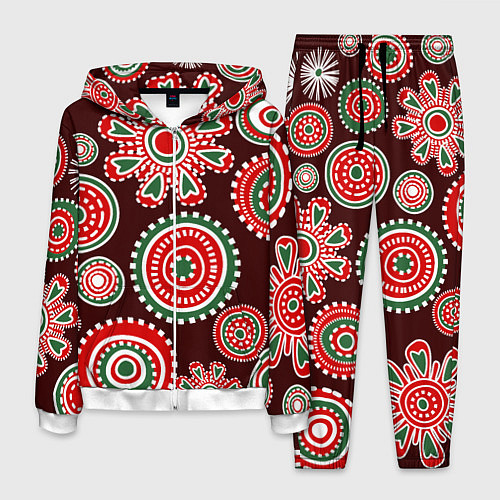 Мужской костюм Новогодний принт красный / 3D-Белый – фото 1