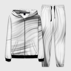 Костюм мужской Бело-серый абстрактный узор дымчатый, цвет: 3D-черный