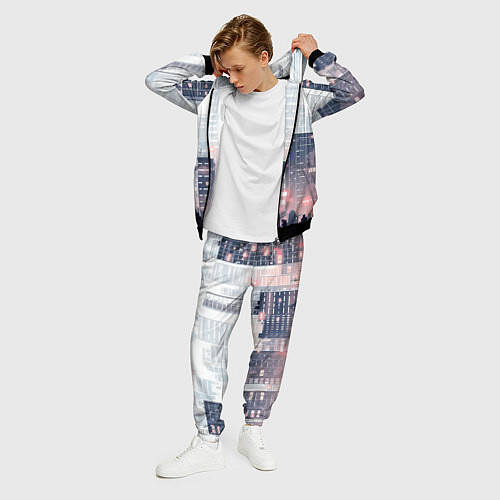 Мужской костюм Безмятежный город / 3D-Черный – фото 3