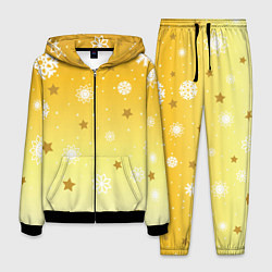 Мужской костюм Снежинки и звезды на желтом
