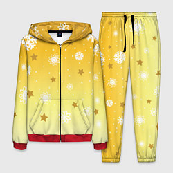 Мужской костюм Снежинки и звезды на желтом