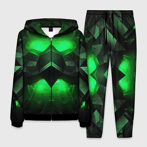 Мужской костюм Абстрактное царство зелени / 3D-Черный – фото 1