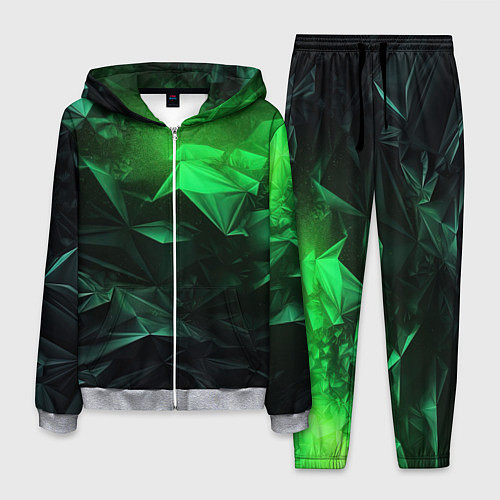 Мужской костюм Глубина зеленого абстракции / 3D-Меланж – фото 1