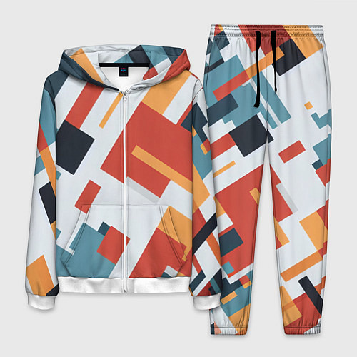 Мужской костюм Геометрический узор - нейросеть / 3D-Белый – фото 1