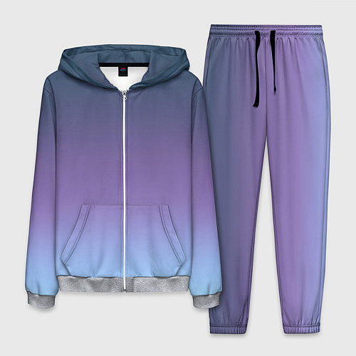 Мужской костюм Градиент синий фиолетовый голубой / 3D-Меланж – фото 1