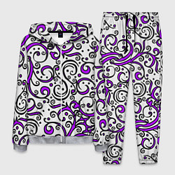 Костюм мужской Фиолетовые кружевные узоры, цвет: 3D-меланж