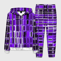 Костюм мужской Фиолетовые прямоугольники, цвет: 3D-белый